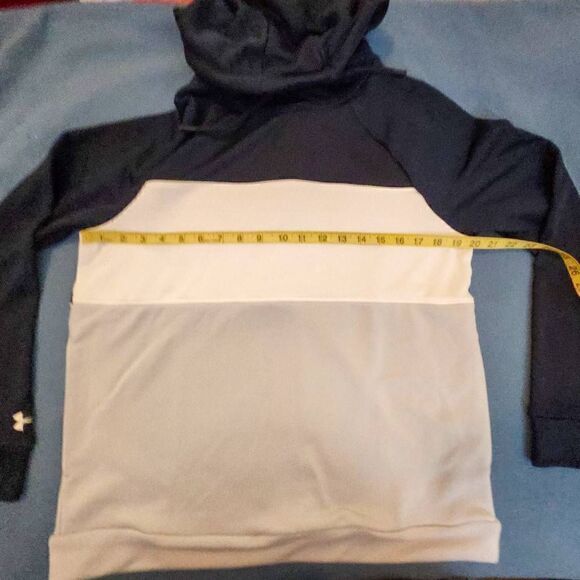 Under Armour Womens Hoodie Blue UA Qualifier Color Block Pullover Size M - Picture 4 of 8